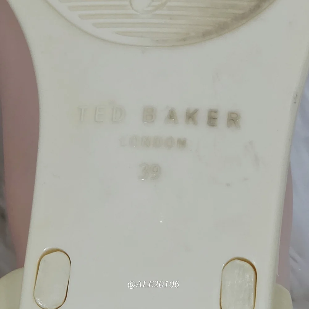 Ted Baker Louwla Jelly Sandals Women Size 39 Beige Black Bow Ankle Strap. - Picture 7 of 13
